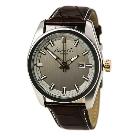 Kenneth Cole Men's Classic KC8038 Silver Leather Quartz Watch