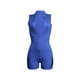 thumbnail image 3 of VISgogo Body corto sin mangas para mujer, color sólido acanalado en la parte delantera con media cremallera Slim Fit Jumpsuit Clubwear VISgogo  moda, 3 of 6