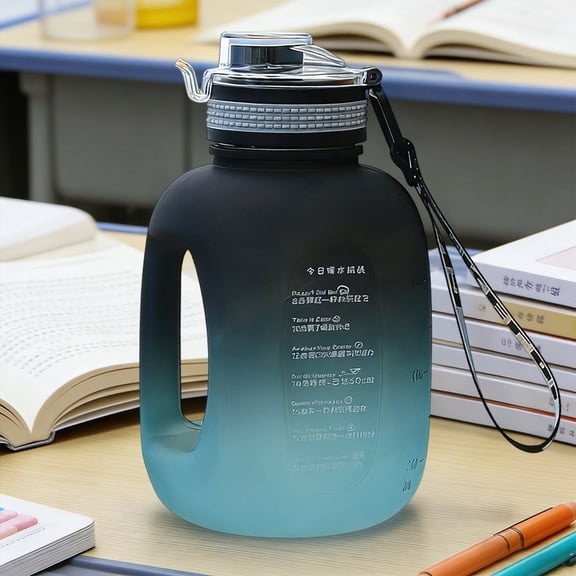 Large Capacity Water Bottle, 1200ml Gallon Jug with Leakproof Lid, Sturdy Plastic Belly Cup for Gym Outdoor, BPA-Free Sports Hydration