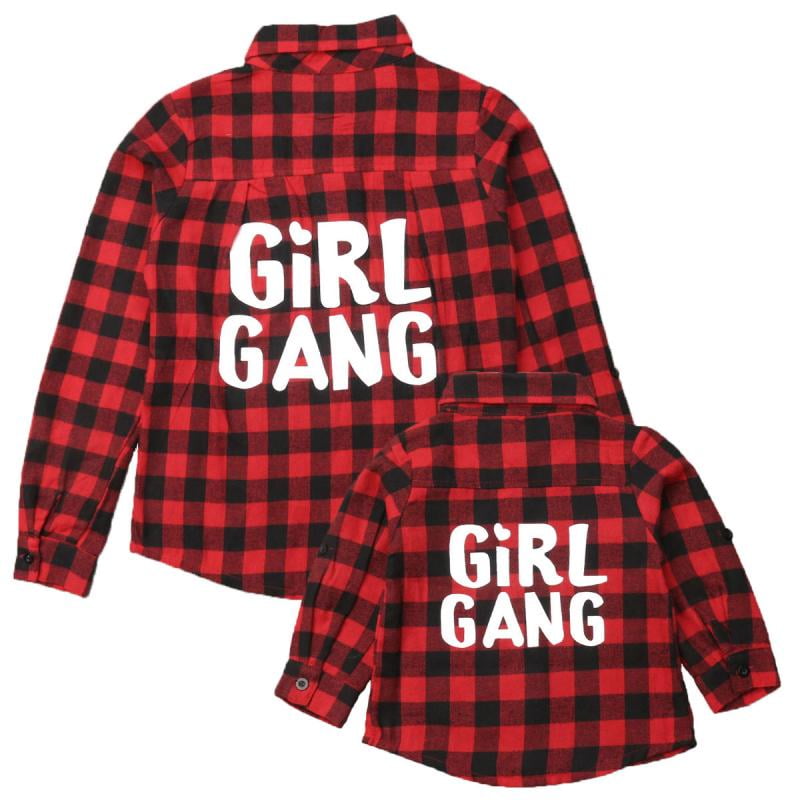 mommy and me matching flannel shirts