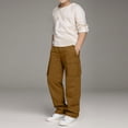 thumbnail image 6 of XIMIN Boys Cargo Pants Retro Bootcut Elastic Waistband Straight Leg Sport Pant Drawstring Open Bottom Casual Classic Running Hiking Fall Trousers with Pockets, 6 of 7