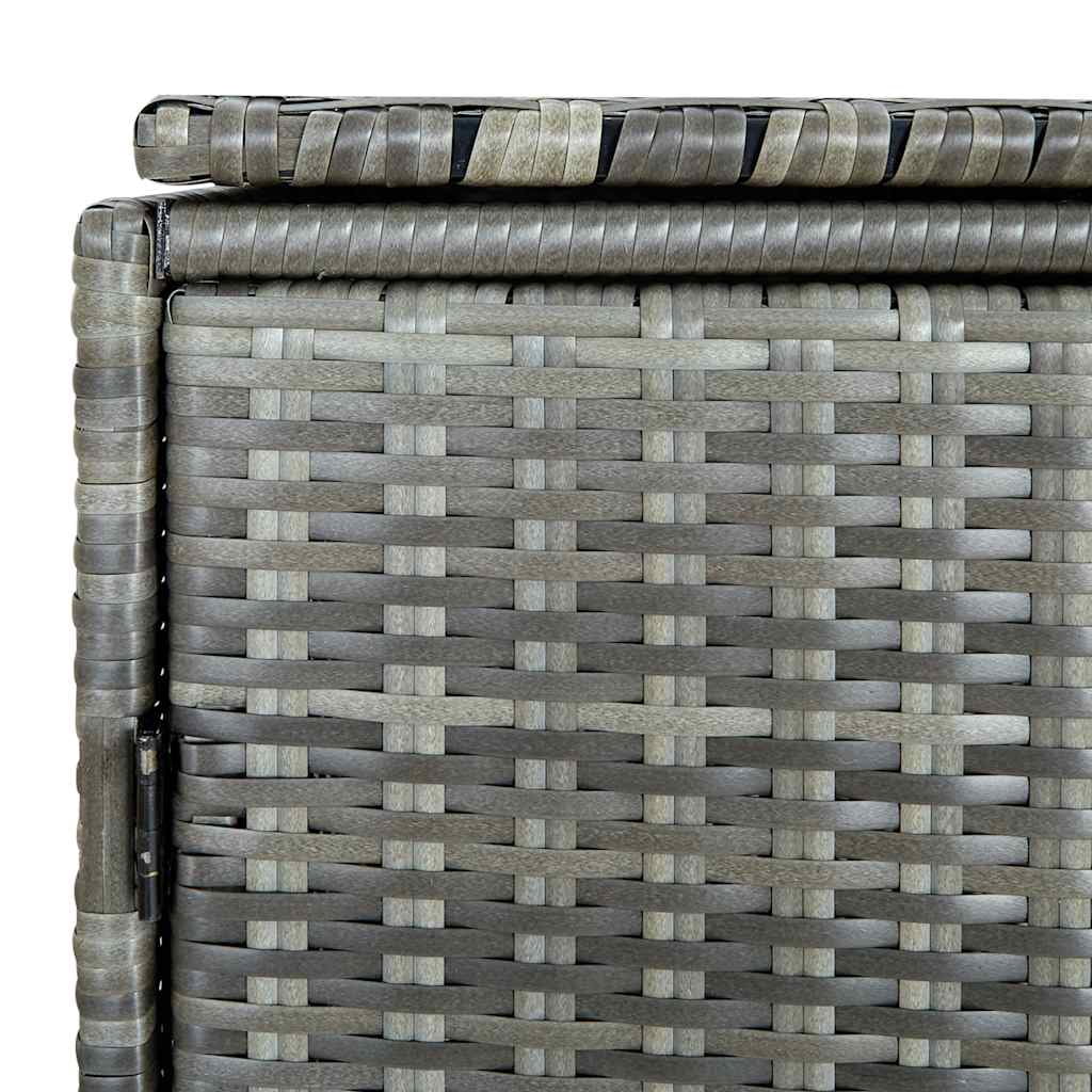 vidaXL Double Wheelie Bin Shed with Lid, Weather-Resistant, Poly Rattan 30.3"x58.3"x43.7" Gray