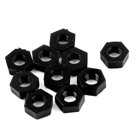 

Unique Bargains 10pcs Pack Of Metric M4 Insert Lock Nylon Full Hex Nuts Plastic Black