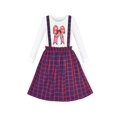 thumbnail image 1 of Ensemble 2 Pcs Robe Fille T-Shirt Jupe à Bretelles École 8 Ans, 1 of 8