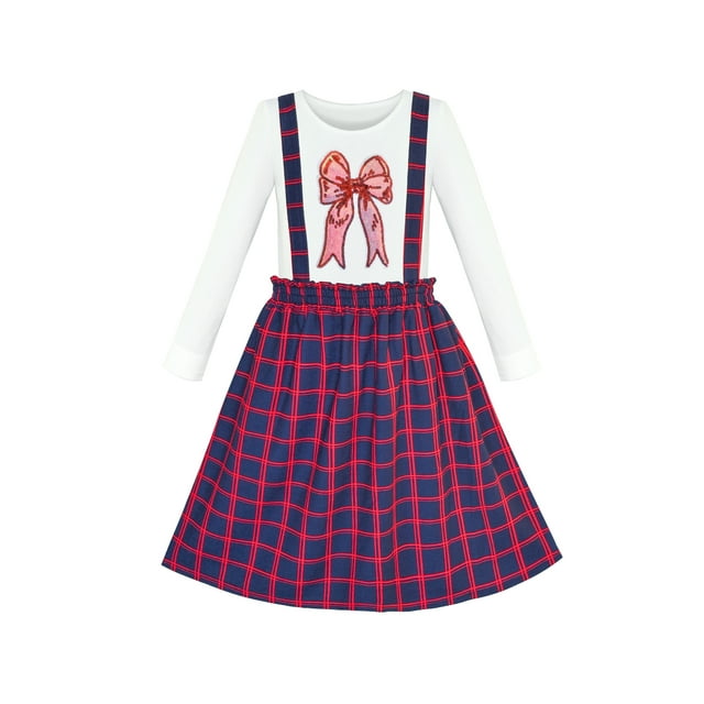 2 Pieces Set Girls Dress T-Shirt Suspender Skirt School 5 Years