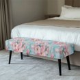 thumbnail image 2 of Whosucclay Cherry Blossoms Marble Print Dining Bench Slipcover, Stretch Upholstered Benches Slipcover, Washable Bench Seat Protector, Rectangle Bench Covers for Dining Room, Bedroom, 2 of 7