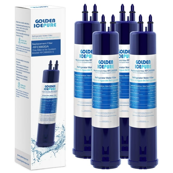 GOLDEN ICEPURE RFC6600A Refrigerator Water Filter Replacement for 4396841, EDR3RXD1, Everydrop® Filter 3, 4396710, Kenmore® 9030, 9083, 46-9083, 46-9030, 4PACK