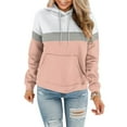 thumbnail image 5 of Zpanxa Women's Color Block Pocket Hoodie Long Sleeve Pullover Casual French Terry Loose Fit Loungewear with Drawcord, 5 of 7