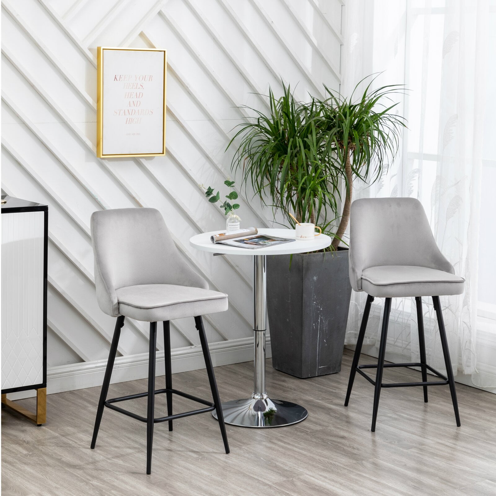 Sofley 25" Counter Stool, Frame Material Iron; Steel, Weight Capacity