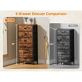 thumbnail image 2 of Tall Dresser with 6 Drawers,Vertical End Table and Nightstand for Bedroom,Industrial Dorm Bedside Furniture with Fabric Storage Drawer Organizer in Living Room,Closet,Entryway(Rustic Brown), 2 of 18