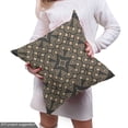 thumbnail image 4 of Ambesonne Ethnic Fabric by the Yard Upholstery, Oriental Damask Motif Tribal, 3 Yards, Dark Grey and Tan, 4 of 4