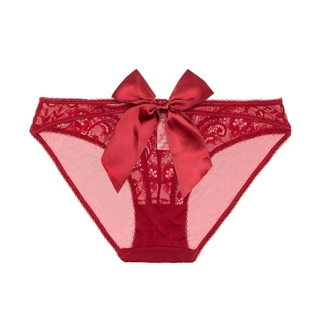 

Varsbaby Women s Underwear Lace See Through Panties Sexy Briefs with Bow