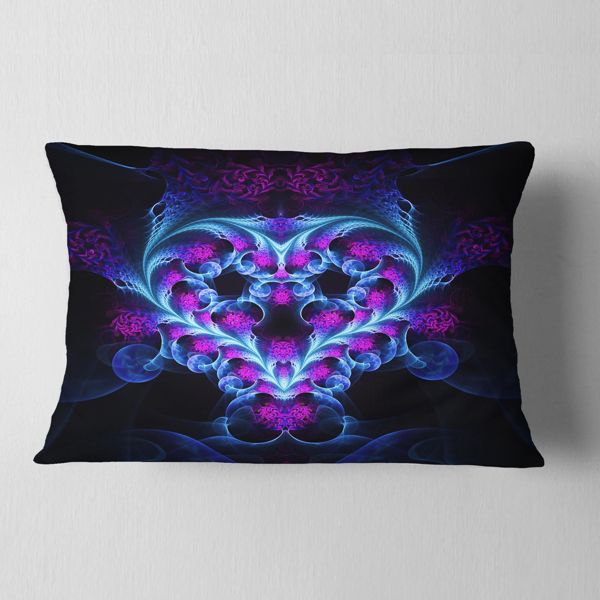 Designart 12" x 20" Abstract Blue Polyester Throw Pillow