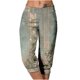 thumbnail image 1 of Mujeres Capri Pantalones Casual Suelto Largo Pantalones de Impresión con Corbata Elástica Cintura Y Bolsillos, 1 of 6