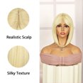 thumbnail image 2 of Lakihair Blonde Bob Wig for Women 10in Platinum Blonde Short Wigs with Bangs, 2 of 5