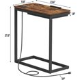 thumbnail image 3 of C Shaped End Table with  Station, Large Side Table Tiltable Desk with Storage Bag, TV Tray Under Couch Table with USB & Type-C Port, for Livingroom Bedroom Brown TB01BB090, 3 of 7