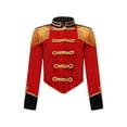 thumbnail image 1 of iiniim Enfants Filles Garçons Batterie Major Veste Uniforme de Groupe Marchant Pompons Rouge Cirque Ringmaster Tenues Rouge 10, 1 of 6