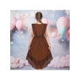 thumbnail image 5 of Sunny Fashion Girls Dress Coffee Ruffle Butterfly High Low Irregular Hem Sweet Birthday Party 10 Years, 5 of 7