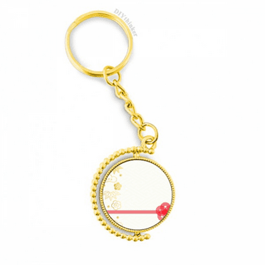 en  geometry flowers pattern metal connector key chain  accessory en keyholder