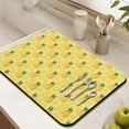 thumbnail image 3 of Summer Pineapple Dish Drying Mat, Tropical Hawaiian Fruit Yellow Golden Absorbent Kitchen Mat, 3 of 5