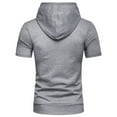thumbnail image 4 of cllios Mens Summer Hooded T Shirts Zip up Short Sleeve Lightweight Tee Pullover Athletic Running Workout Tshirts Solid Color Sports Hoodies with Pockets, 4 of 7