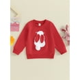 thumbnail image 2 of Bslissey Little Boys Girls Casual Sweatshirt Long Sleeve Fluffy Bunny Pattern Pullovers Toddler Crew Neck Loose Hoodie Kids Easter Cute Daily Tops 2T 3T 4T 5T 6T, 2 of 8