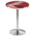 thumbnail image 1 of Holland Bar Stool L214C4236ArknUn-D2 42 in. Arkansas Razorbacks Pub Table with 36 in. Top, Chrome, 1 of 1