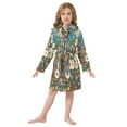 thumbnail image 6 of FORMRS Niños Bathrobe Unisex Hooded Robe Soft Plush Pajamas Sleepwear, Size 2-3T, Floral Garden, 6 of 7