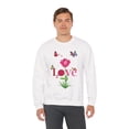 thumbnail image 5 of Unisex Floral Love Sweatshirt, Love Floral Sweatshirt, Floral Butterfly Sweatshirt, 50/50 Cotton-Poly Valentine's Day Sweatshirt 02, 5 of 56