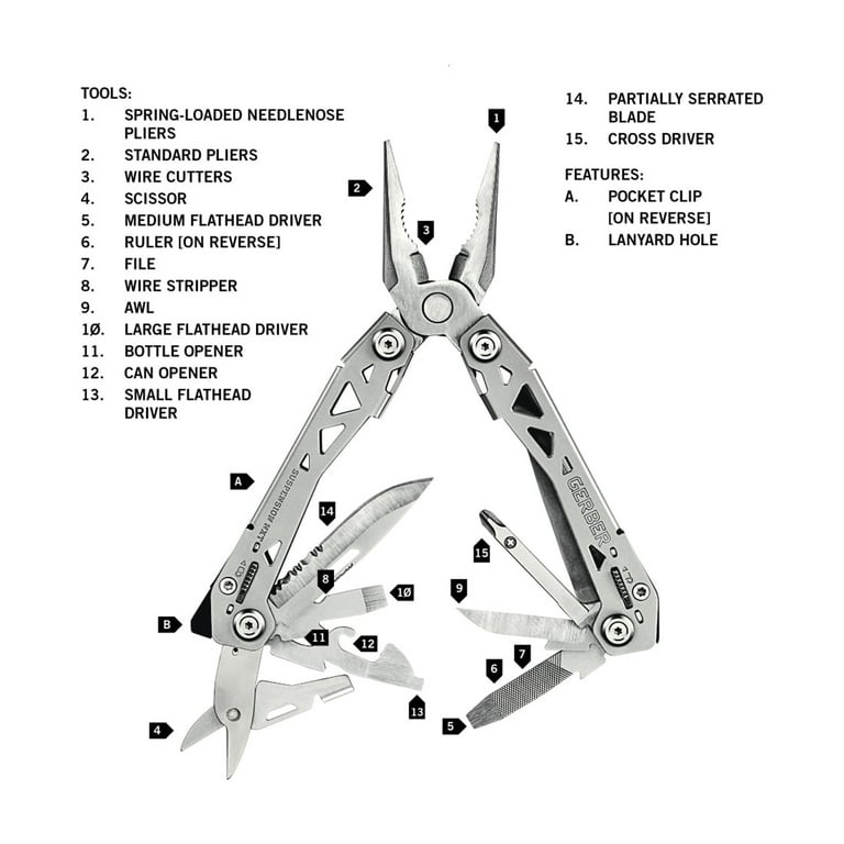 Gerber Suspension NXT 15-in-1 Multi-Tool, Stainless Steel photo 7