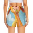 thumbnail image 2 of Lsque Happy Goat In Meadow Printed Women's Running Shorts with Liner Pockets,Elastic Quick Dry Workout Athletic Gym Yoga Shorts,Womens High Waist Shorts-Small, 2 of 9