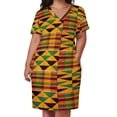 thumbnail image 2 of Vestido de verano holgado con bolsillos para mujer traje de playa con estampado africano de Kente auténtico diseño de Ghana, 2 of 6