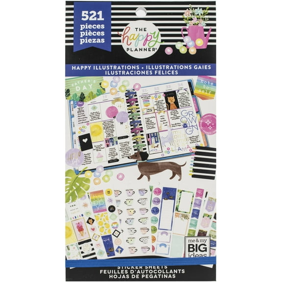 Happy Planner Sticker Value Pack-Happy Illustrations, 521/Pkg