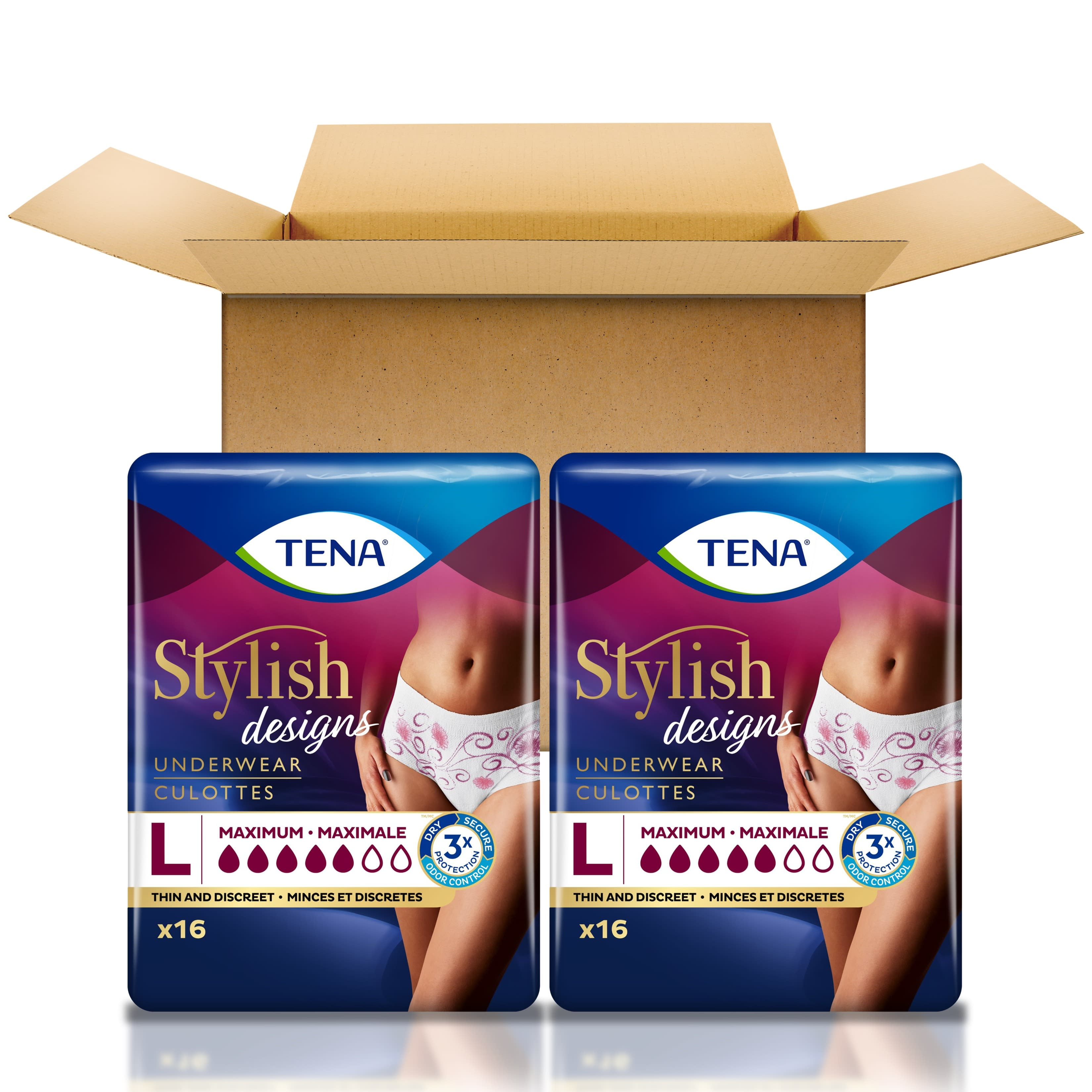 Tena Stylish Designs Incontinence Protective Underwear for Women