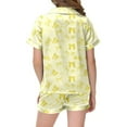 thumbnail image 3 of Tiijoy Little Girls Silk Pajamas Short Sleeve Button Down Top and Shorts Set, Sizes 5-6, 3 of 3