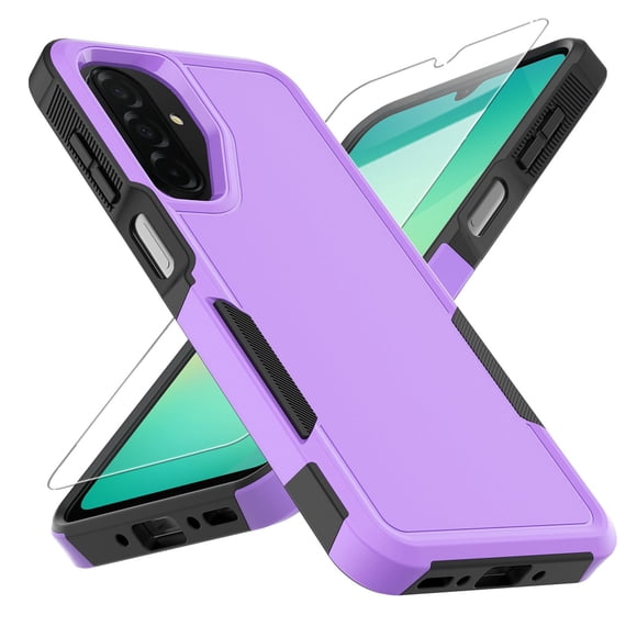 Funda para teléfono Samsung Galaxy A17 5G con protector de pantalla, color morado
