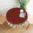 thumbnail image 2 of Nappe de Noël Xmas Rouge à Carreaux Buffalo, Nappe Lavable Réutilisable Ronde de Noël 60 Pouces pour Décoration de Table de Maison, Fête, Souper, Cuisine, Salle à Manger, 2 of 6
