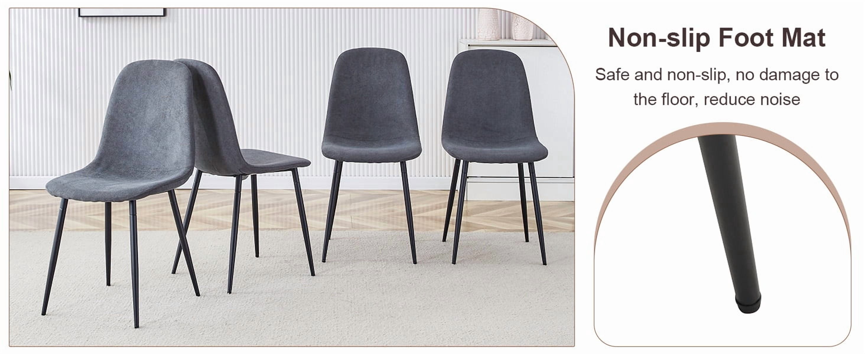 Sailvan Expandable Dining Table Chair Set, 59-71 Inch Pull-Out MDF Table with Linen-Cotton Chairs