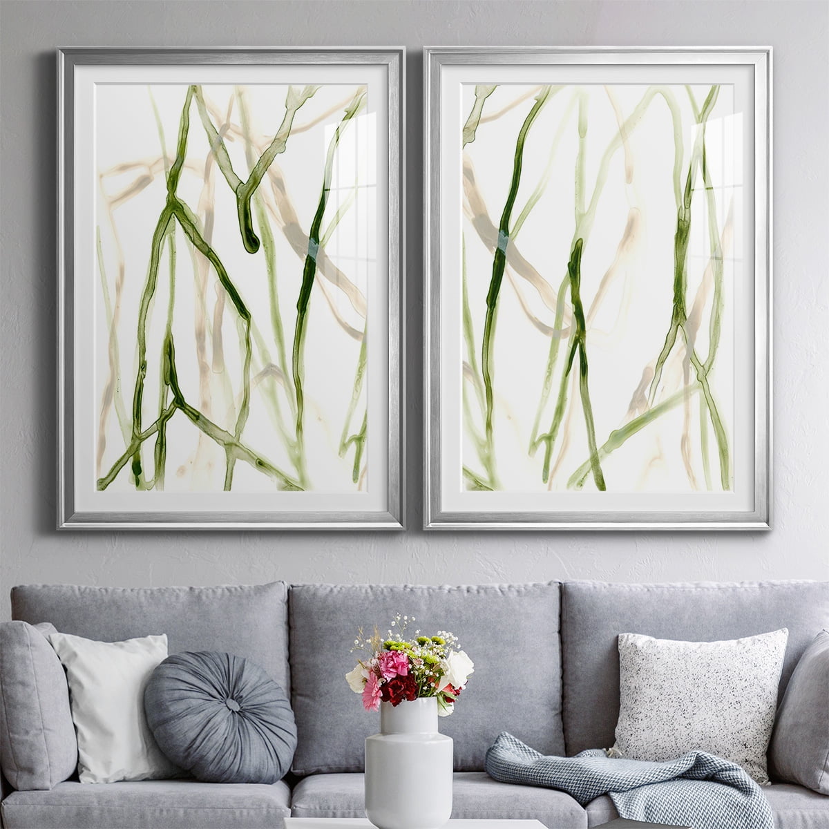 Wexford Home Runnel VII Premium Framed Print, 30.5" x 42.5" - Ready to Hang, Silver (Set of 2)