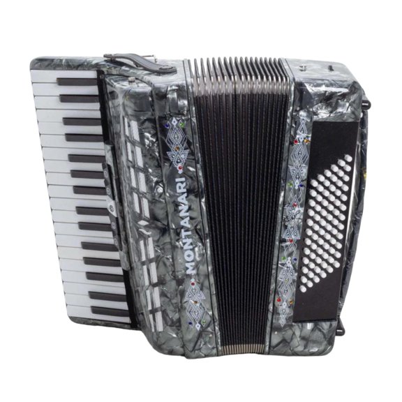Acordeón Tipo Piano MONTANARI 34 Teclas 5SW GY Gris 46x50x28