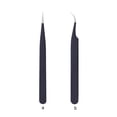 thumbnail image 3 of Tweezers Stainless Easy to Clean Manicure Sticker Tools Anti Handle Lash Supplies High Grade Surface Coverage Angle Head, 3 of 8