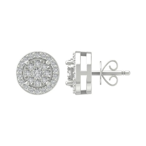 ARAIYA 10K White Gold Round Diamond Stud Earrings (1/5 cttw, I2-I3 Clarity, I-J Color)