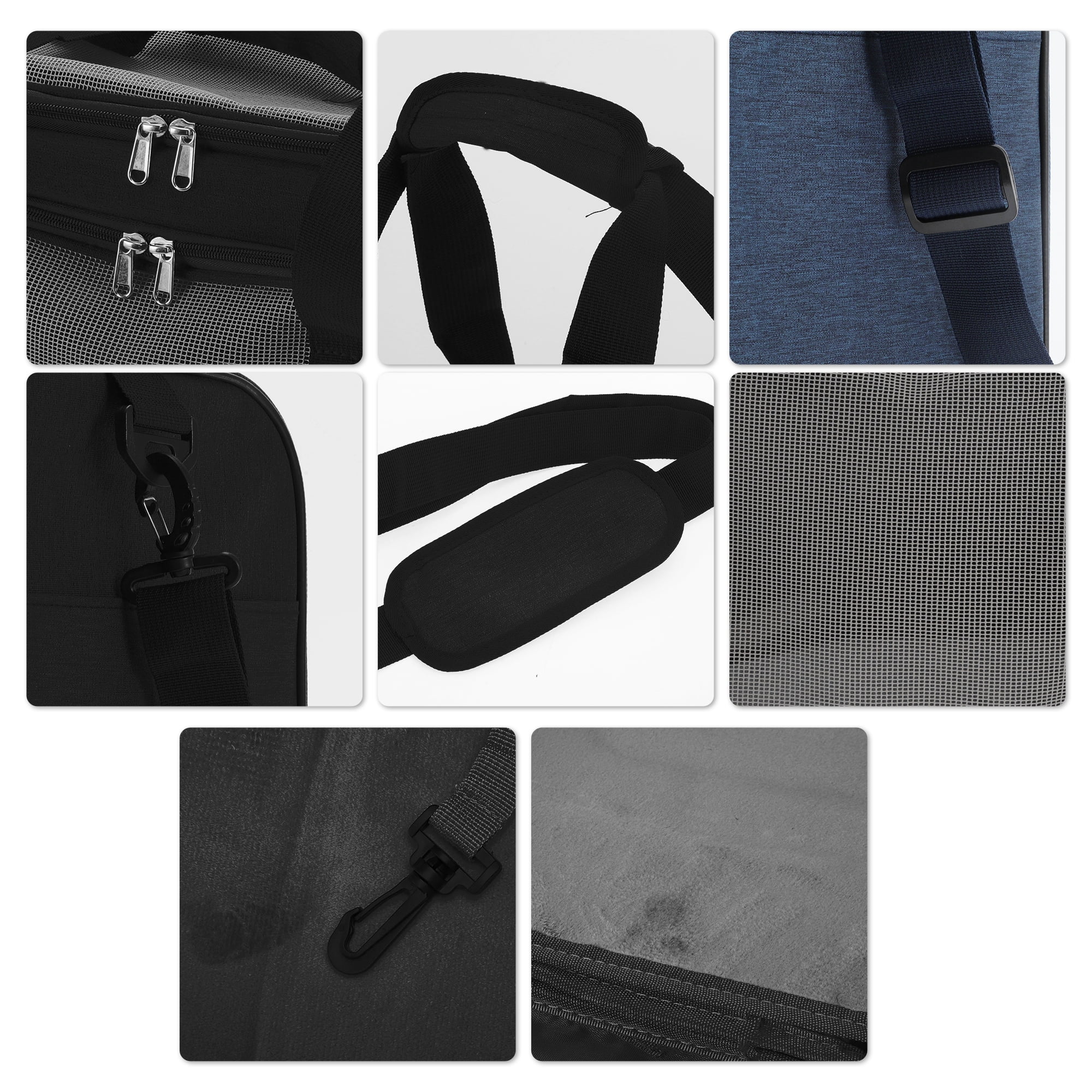 Unique Bargains Foldable Transport Box with Removable Plush Mat Black