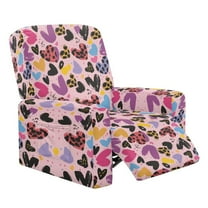 HELLHERO Love Print Recliner Slip Covers for Lazyboy Recliners 4 Piece Recliner Cover Non Slip 1 Cushion Reclining Sofa Cover, Pink