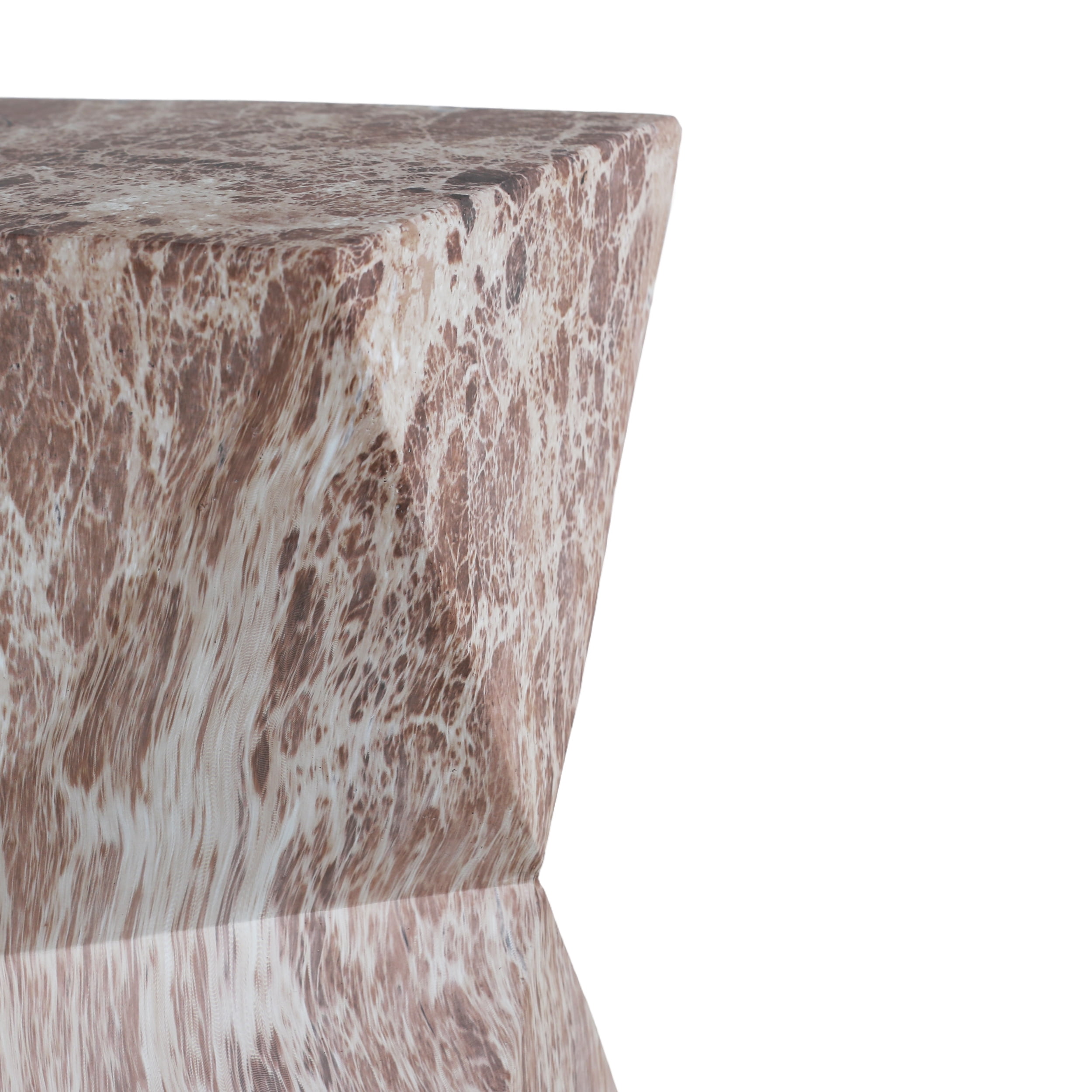 Cement Side Table, Faux Terrazzo Modern Round Accent End Table for Patio Garden Outdoor Home Decor, Marble