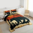 thumbnail image 3 of Manfei Boys Girls Safari Black Bear 3 Pieces Queen Comforter Set,Jungle Woodland Animal Ultra Soft Bedding Sets,Vintage Aesthetics Bedding Comforter Set Breathable,Breathable Home Decor,Reversible, 3 of 8