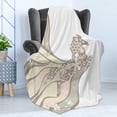 thumbnail image 4 of Nature Soft Flannel Fleece Throw Blanket, Floral Horse Galloping Unique Inspirational Freedom Graphic, Cozy Plush for Indoor and Outdoor Use, 50" x 70", Pale Yellow Peach Cocoa, by Ambesonne, 4 of 5