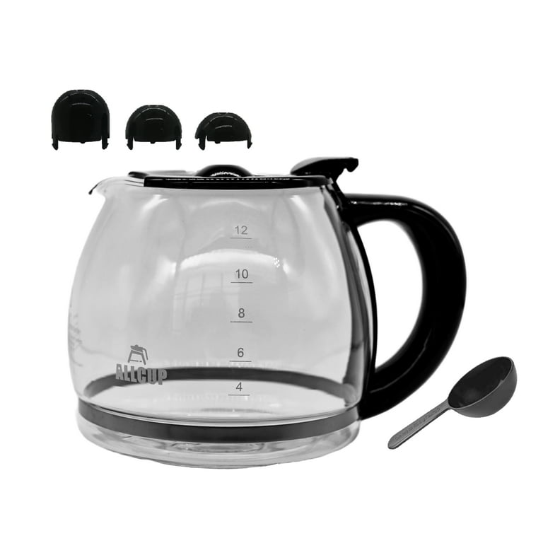 Generic iSH09-M609591mn Coffee Machine Replacement 12-CUP Glass Carafe,  Compatible With Cuisinart,Capresso 434.05, Black + Decker, Wamife 12cup  coffee