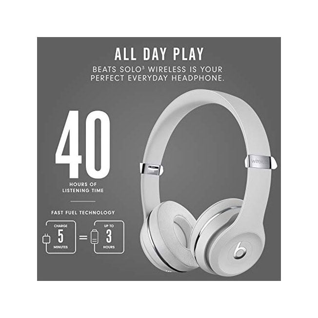 Restored Beats by Dr. Dre Solo3 Wireless Satin Silver On Ear Headphones MX452LL/A (Refurbished)