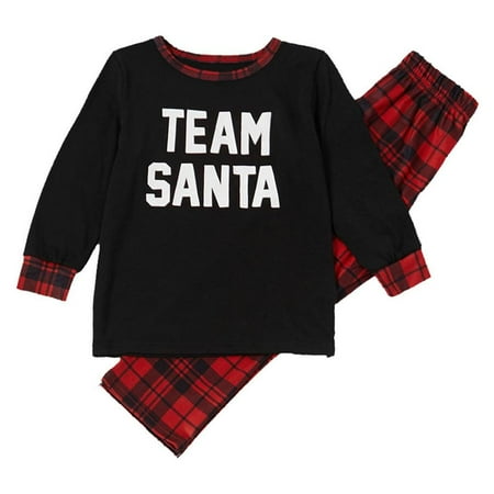 

Clearance Sale!Autumn Winter Family Pajamas Matching Sets Christmas Pajamas Set Holiday Sleep Lounges Top and Classic Plaid Pants Sleepwear Kids XS